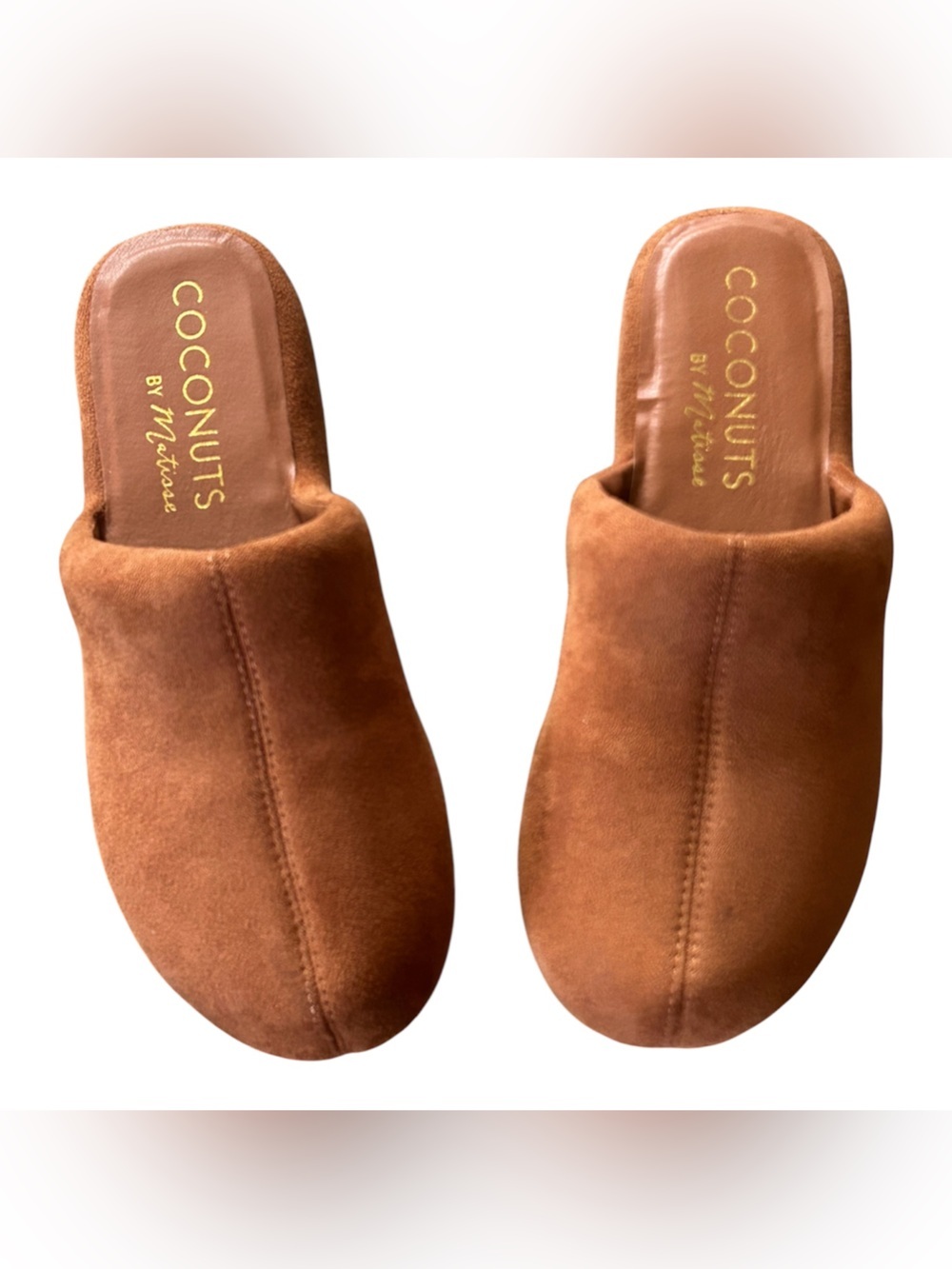Coconuts by Matisse Brown Faux Suede Clog Mules Western Boho Size 6